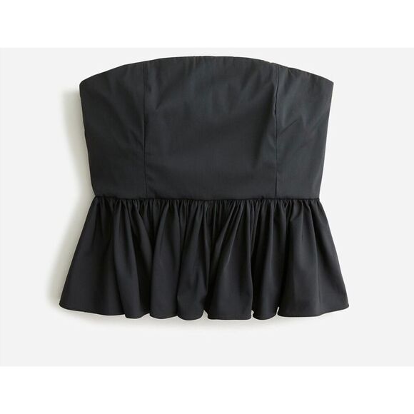 J.Crew strapless black taffeta peplum top size 6 - Picture 10 of 10